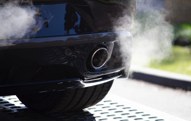 A car exhaust emitting fumes