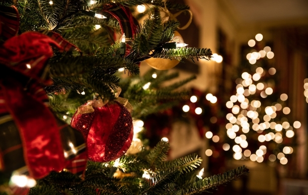 Christmas decorations on a Christmas tree