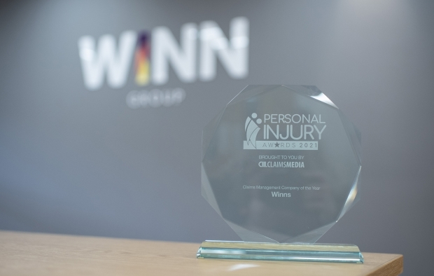 An image of the 2021 Personal Injury Award for Claims Management Company of the Year - Winns